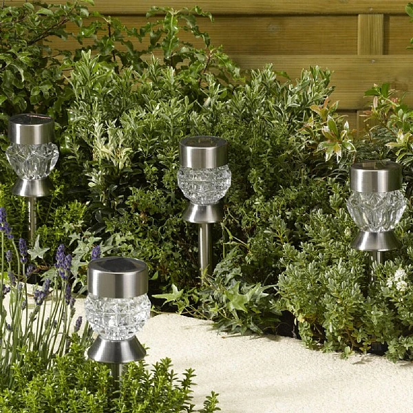 Smart Solar Crystal Glass Solar Stake Light - 4 Pack - Image 5