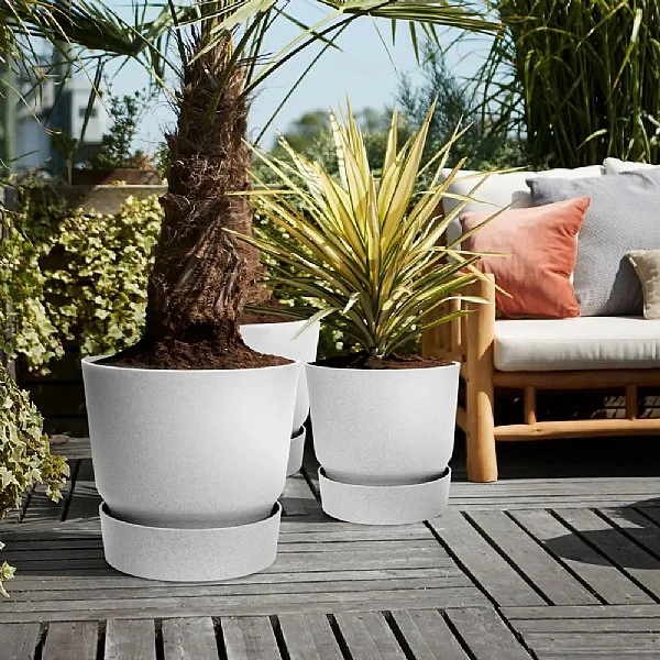 Elho Greenville Round Pot 40cm Living Concrete