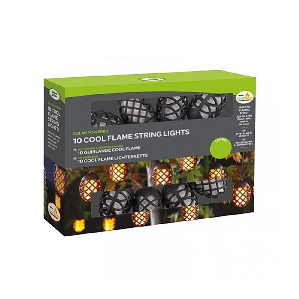 Cool Flame Solar String Lights - Set Of 10 - Image 2
