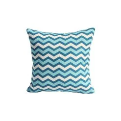 Bramblecrest Turquoise Zig Zag Square Scatter Cushion
