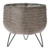 KOOPMAN Taupe Basket Planter With Legs 20cm