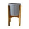 Ivyline Anzio Warm Grey Pot Cover With Wooden Stand