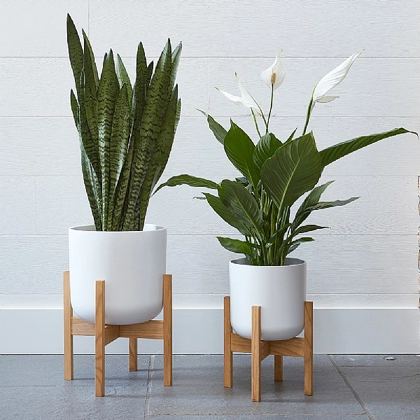 Ivyline Lisbon Pot And Stand White (Various Sizes) - Image 3
